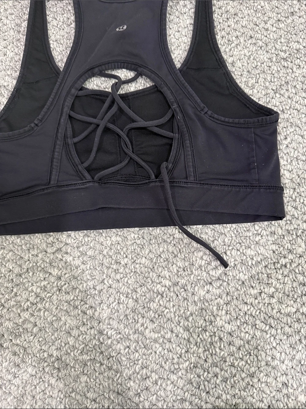 lululemon athletica Black Racerback Sports Bra with Cutout Back